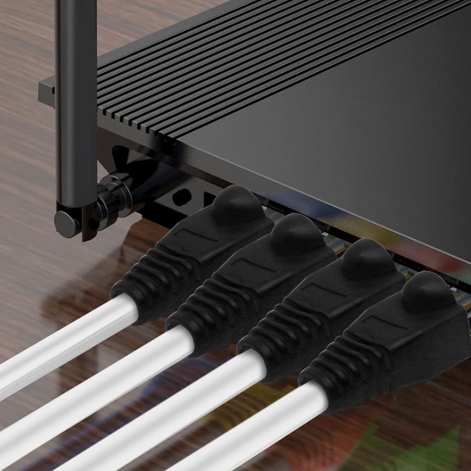 Cubiertas de botas RJ45 Copapa 100PCS Plástico Negro