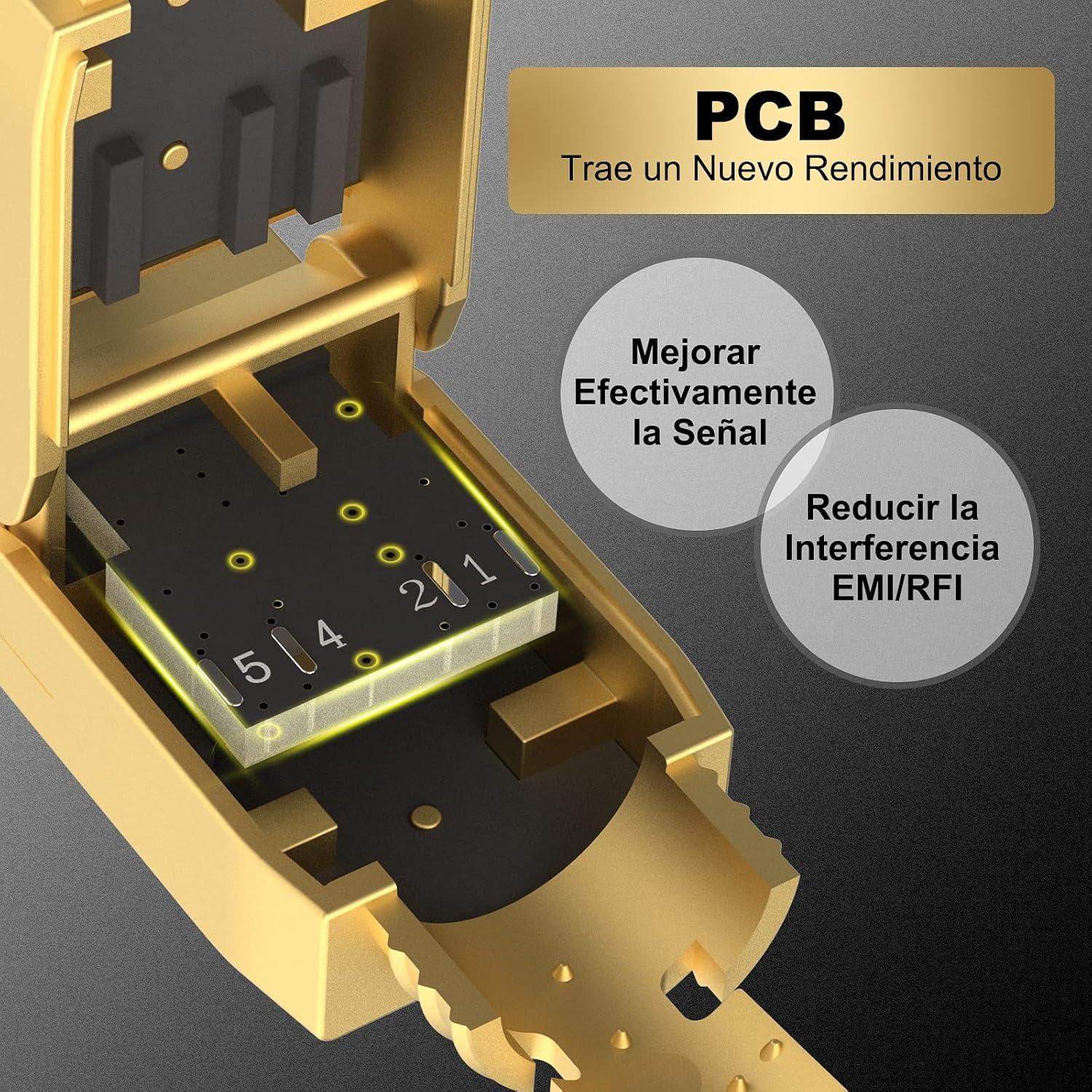 Conectores RJ45 Sin Herramientas VCELINK Cat 7 Baño de Oro 10 Gbps
