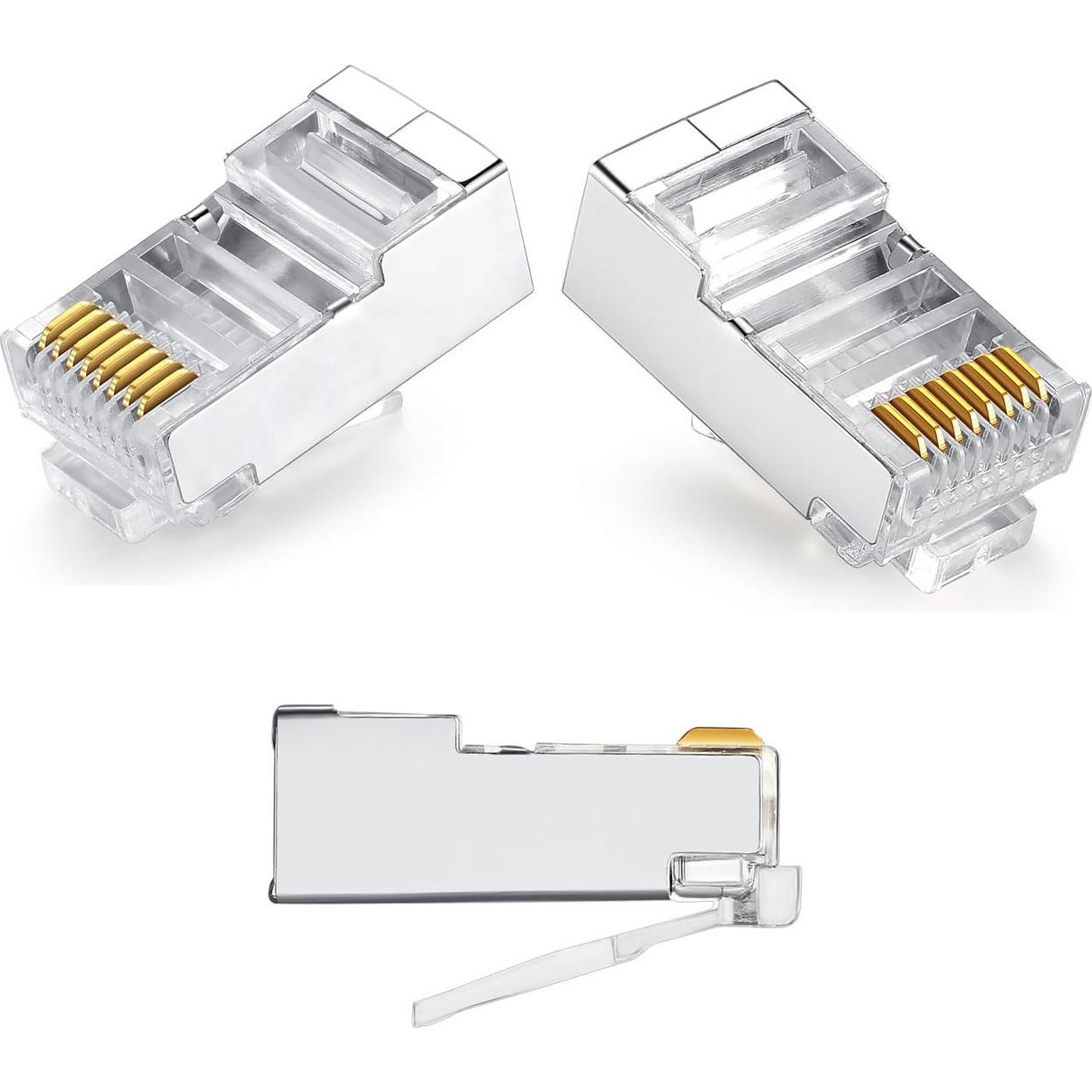 50 Conectores RJ45 Cat6 FTP VIVOCH Blindados de Metal