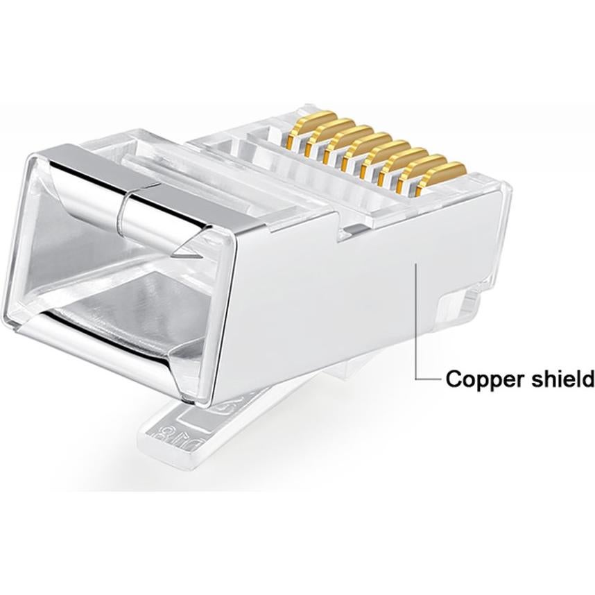 50 Conectores RJ45 Cat6 FTP VIVOCH Blindados de Metal