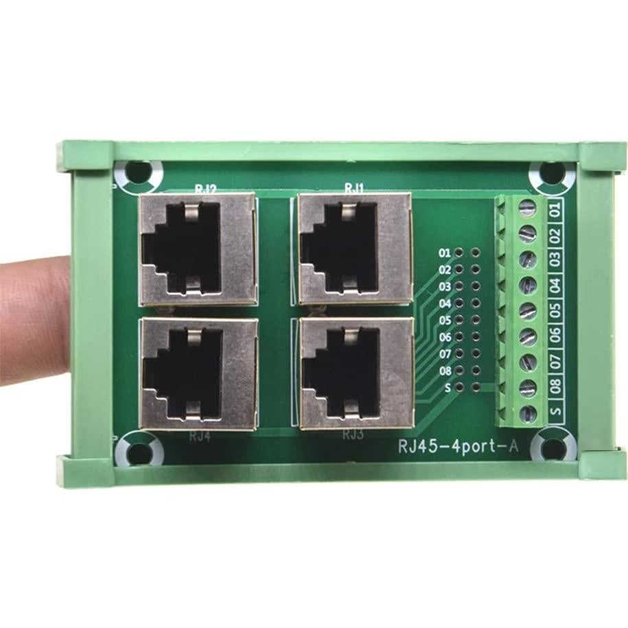 Placa de Distribución RJ45 4 Vías Jienk Montaje en Riel DIN
