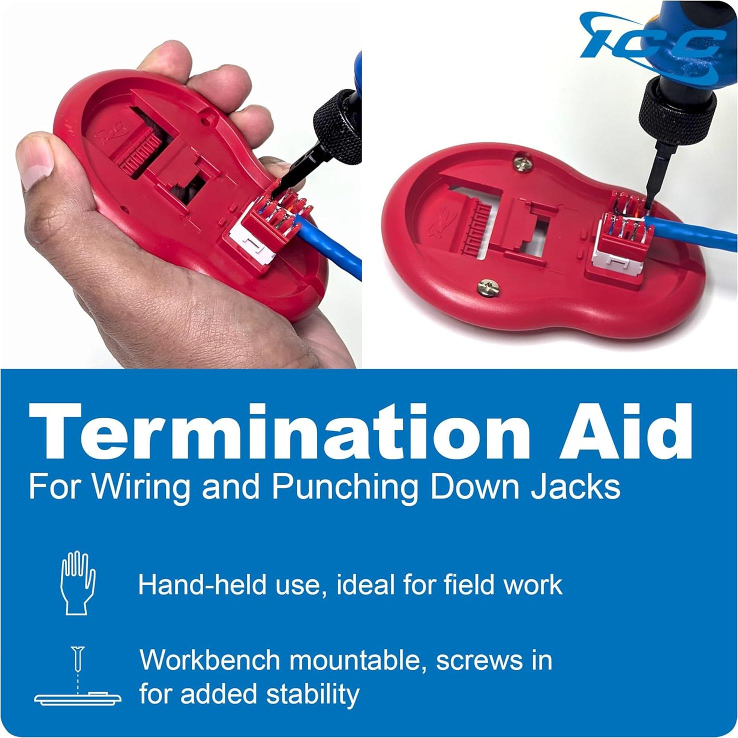 Jack Keystone CAT6 ICC 180 Grados Azul Paquete de 10