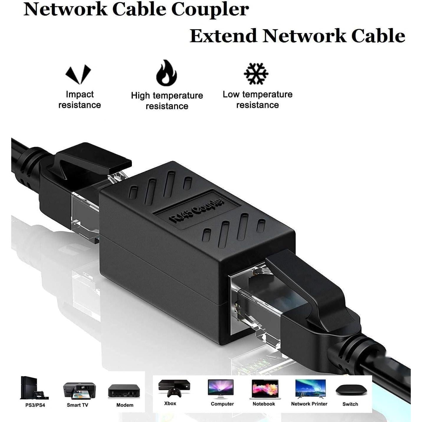 Acoplador RJ45 Femenino a Femenino DESOFICON 3 Piezas Negro