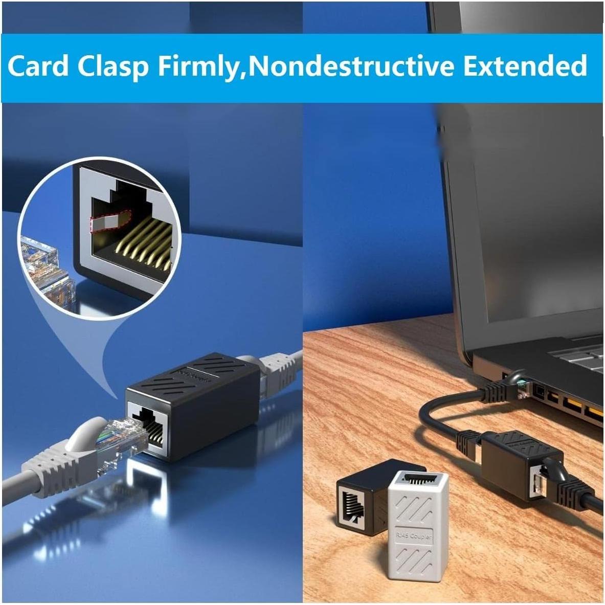 Acoplador RJ45 Femenino a Femenino DESOFICON 3 Piezas Negro