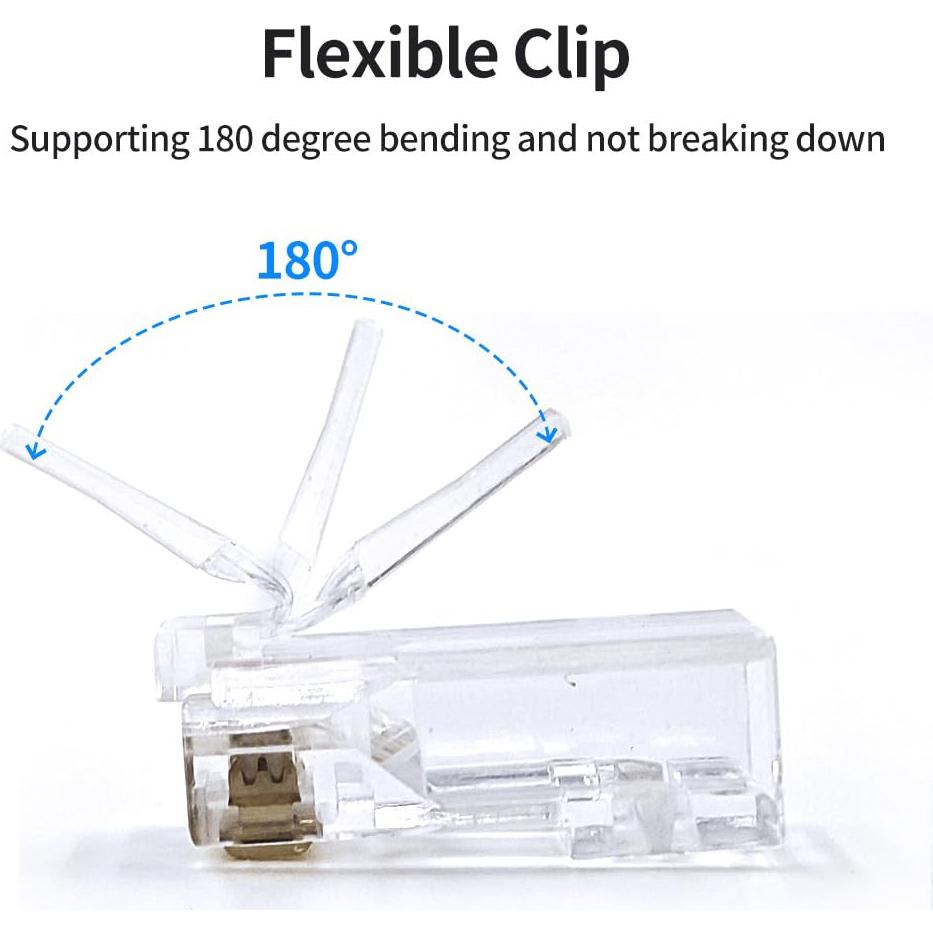 100 Conectores RJ45 Passthrough Cat 6 para Cable Ethernet