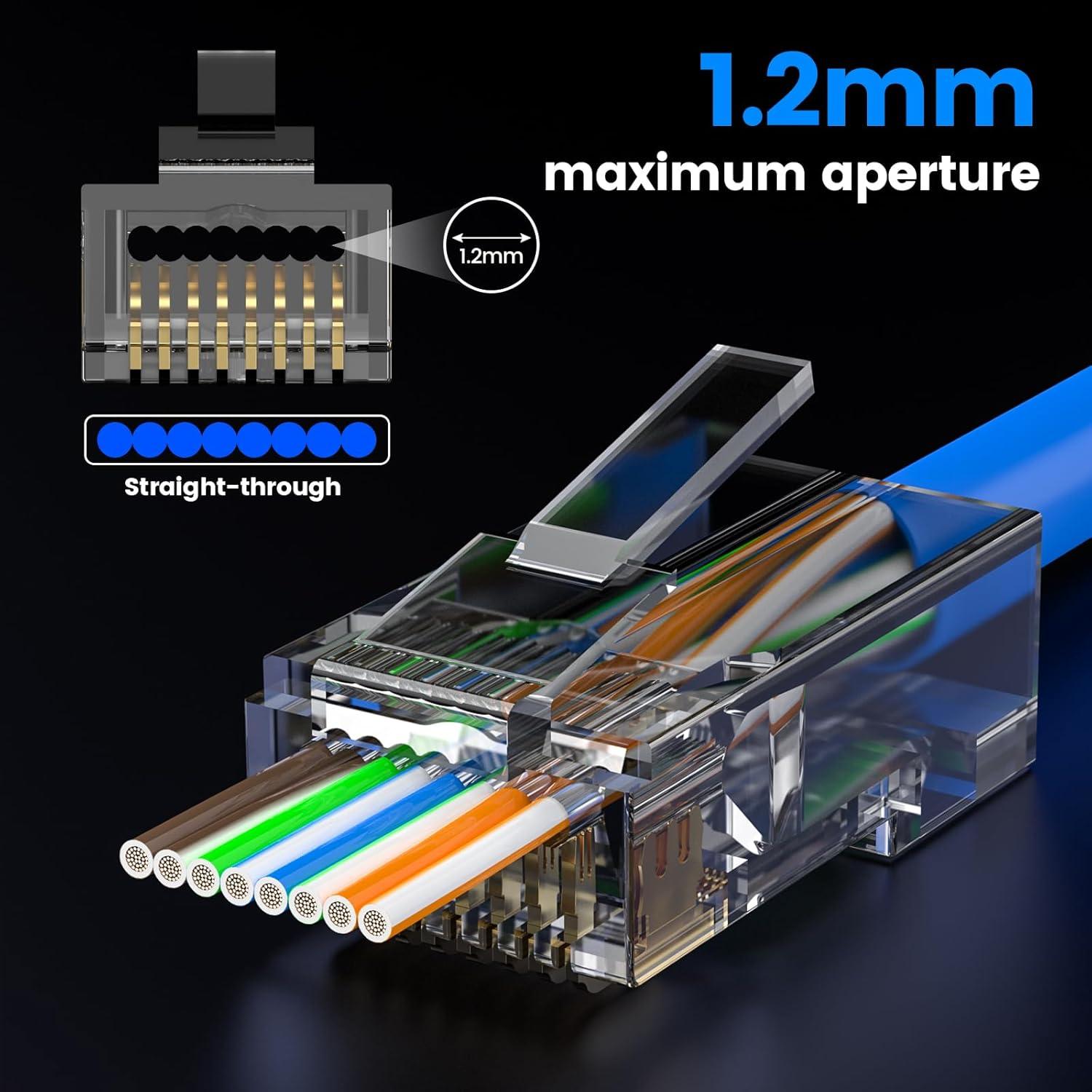 Conectores RJ45 Cat6 MOGOOD Paquete de 25 No Apantallados