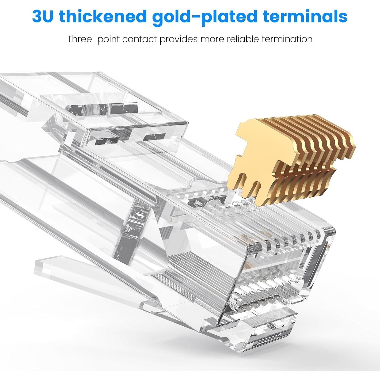 Conectores RJ45 Cat6 MOGOOD Paquete de 25 No Apantallados