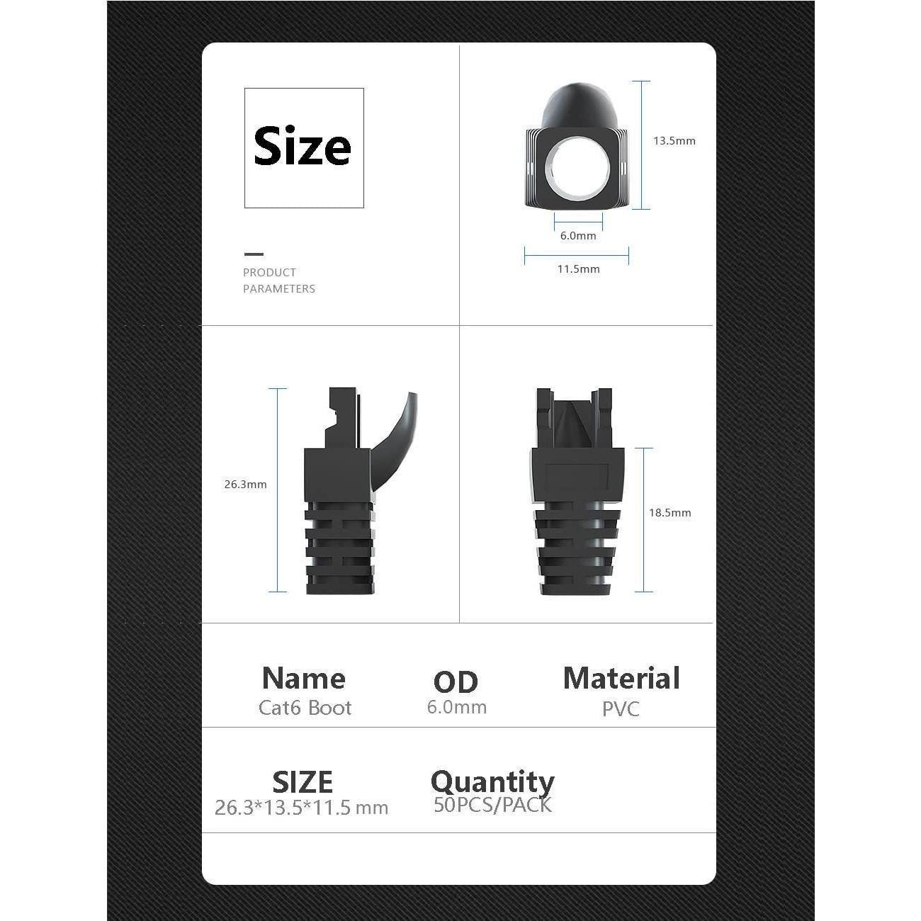 50 Piezas Botones de Alivio de Tensión RJ45 VIVOCH Naranja