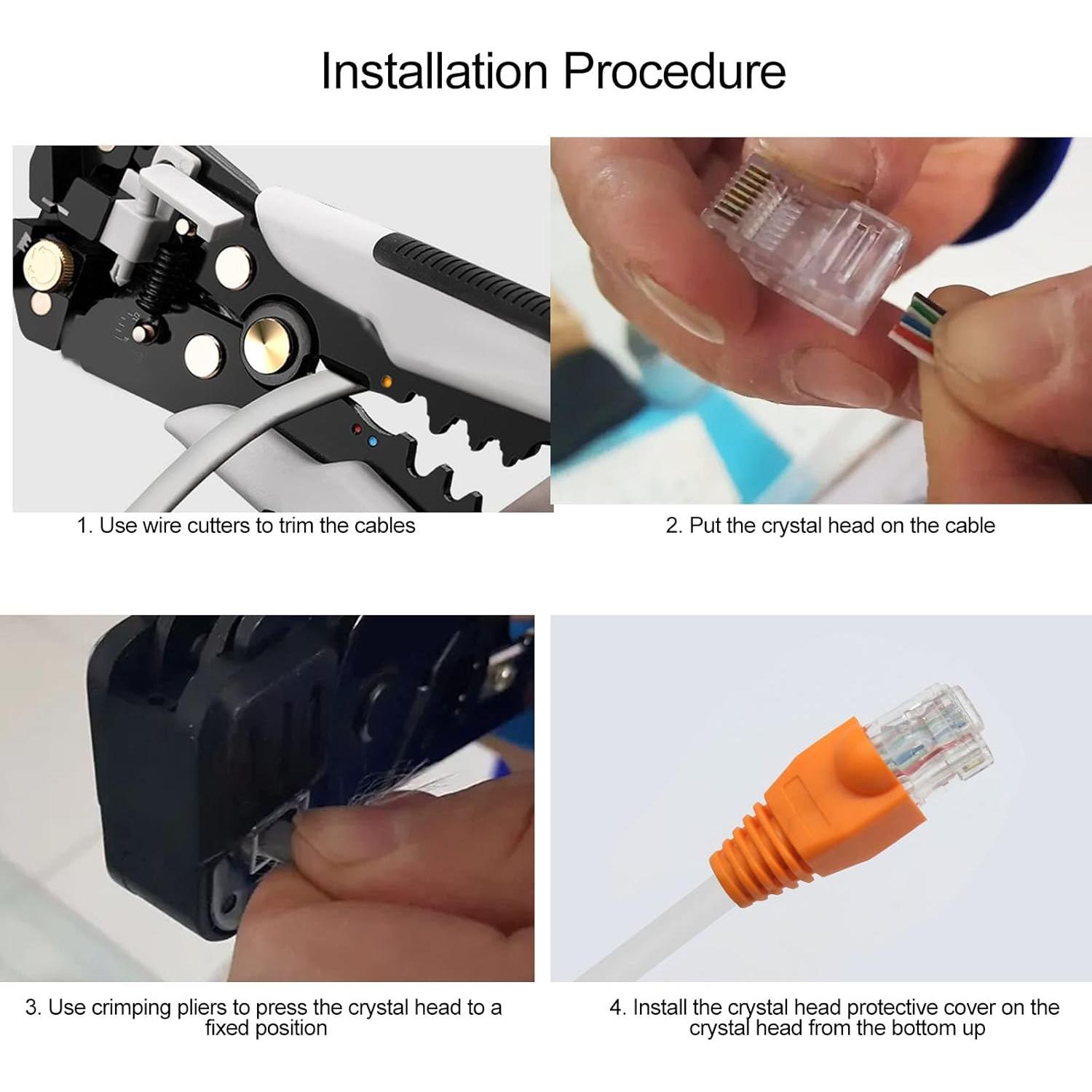 Cubiertas de botas RJ45 YIOVVOM 100 Pcs para cables Ethernet