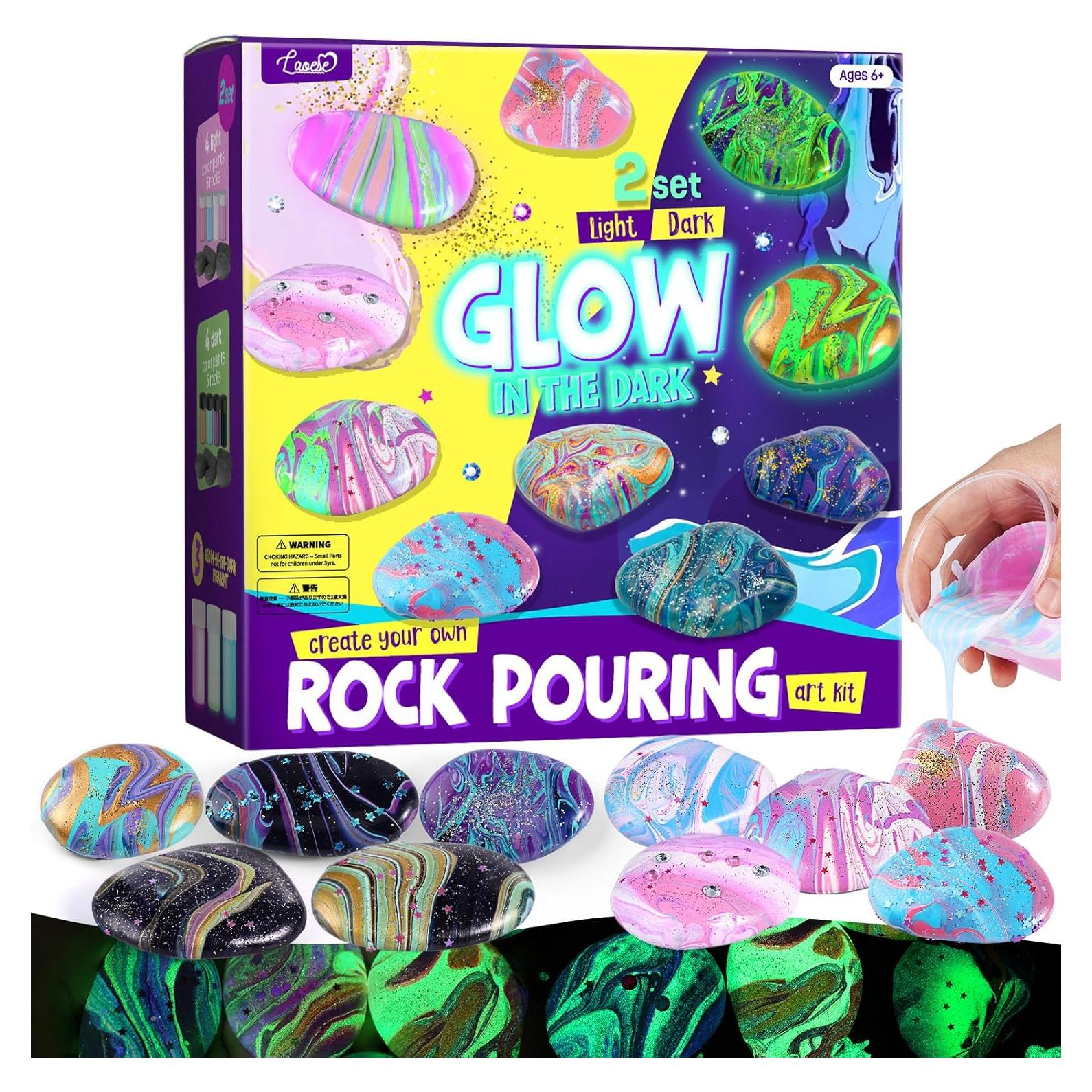 Kit de Pintura de Rocas LAOESE - Brillan en la Oscuridad