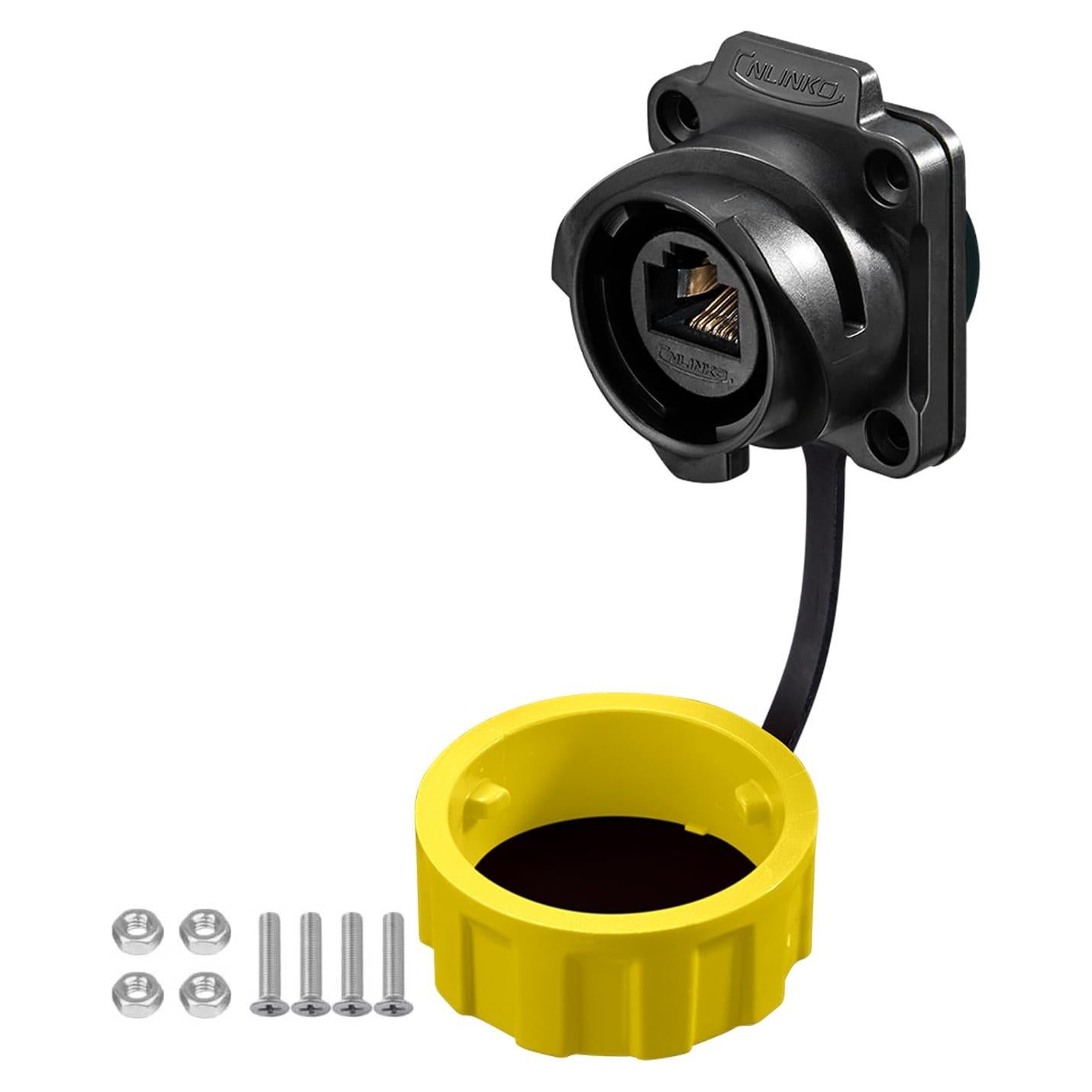 Conector RJ45 CNLINKO YM-24 Doble Puerto IP68 Montaje Panel