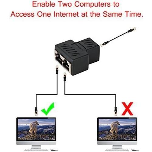 Adaptador Divisor RJ45 Oxsubor 1 a 2 Hembra Cat6 - Paquete de 2
