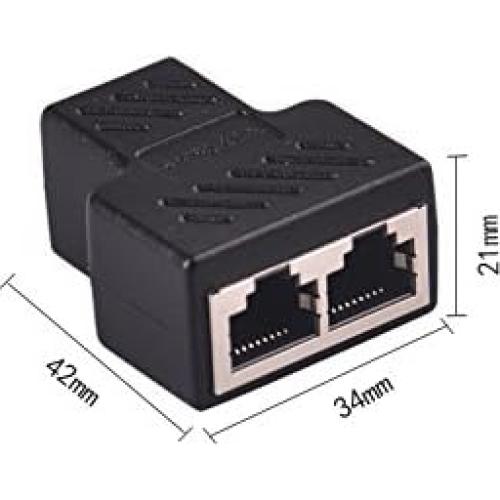 Adaptador Divisor RJ45 Oxsubor 1 a 2 Hembra Cat6 - Paquete de 2