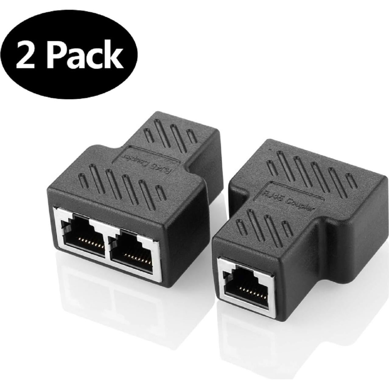 Adaptador Divisor RJ45 Oxsubor 1 a 2 Hembra Cat6 - Paquete de 2