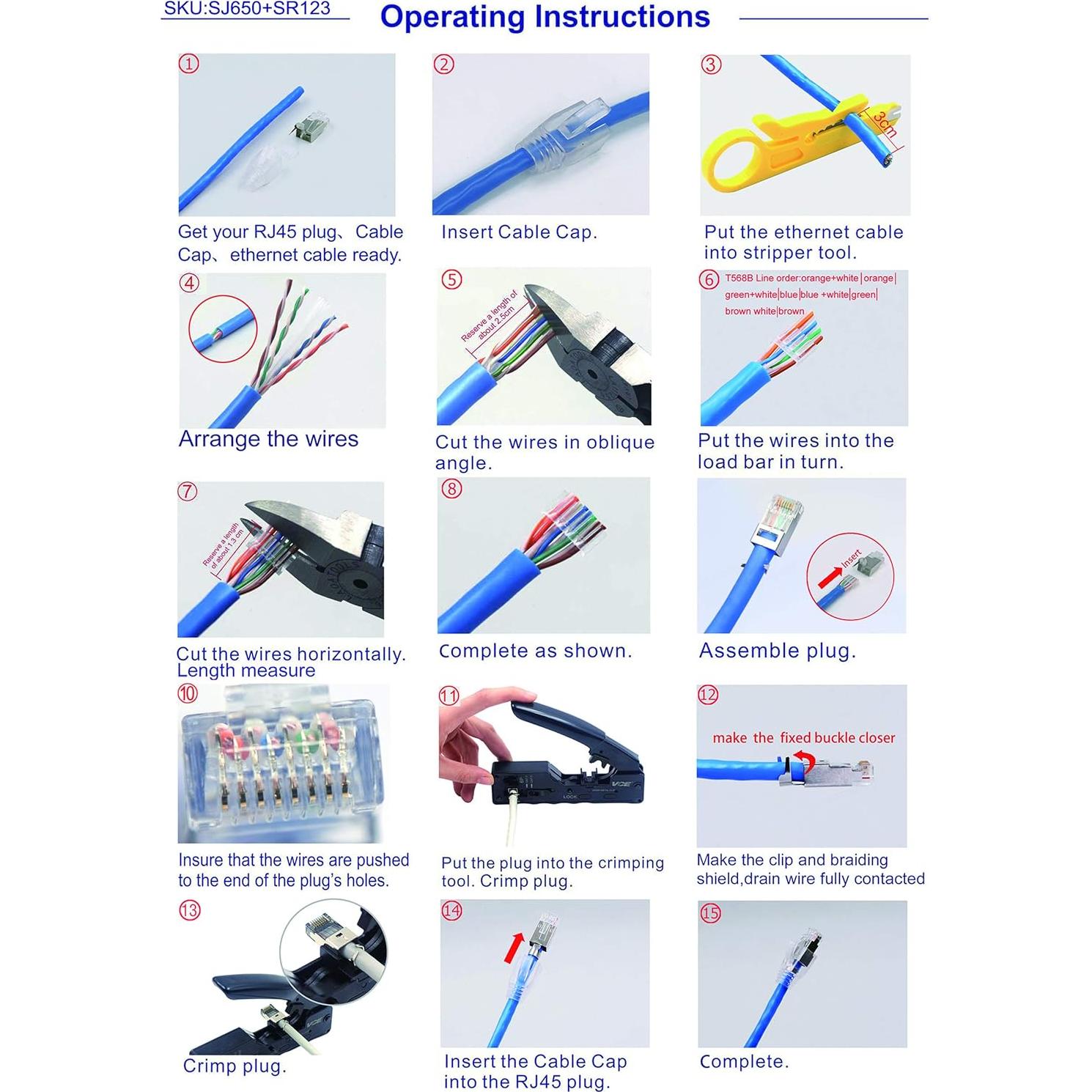 Conectores RJ45 Blindados VCELINK Cat6A/Cat7 Paquete de 25