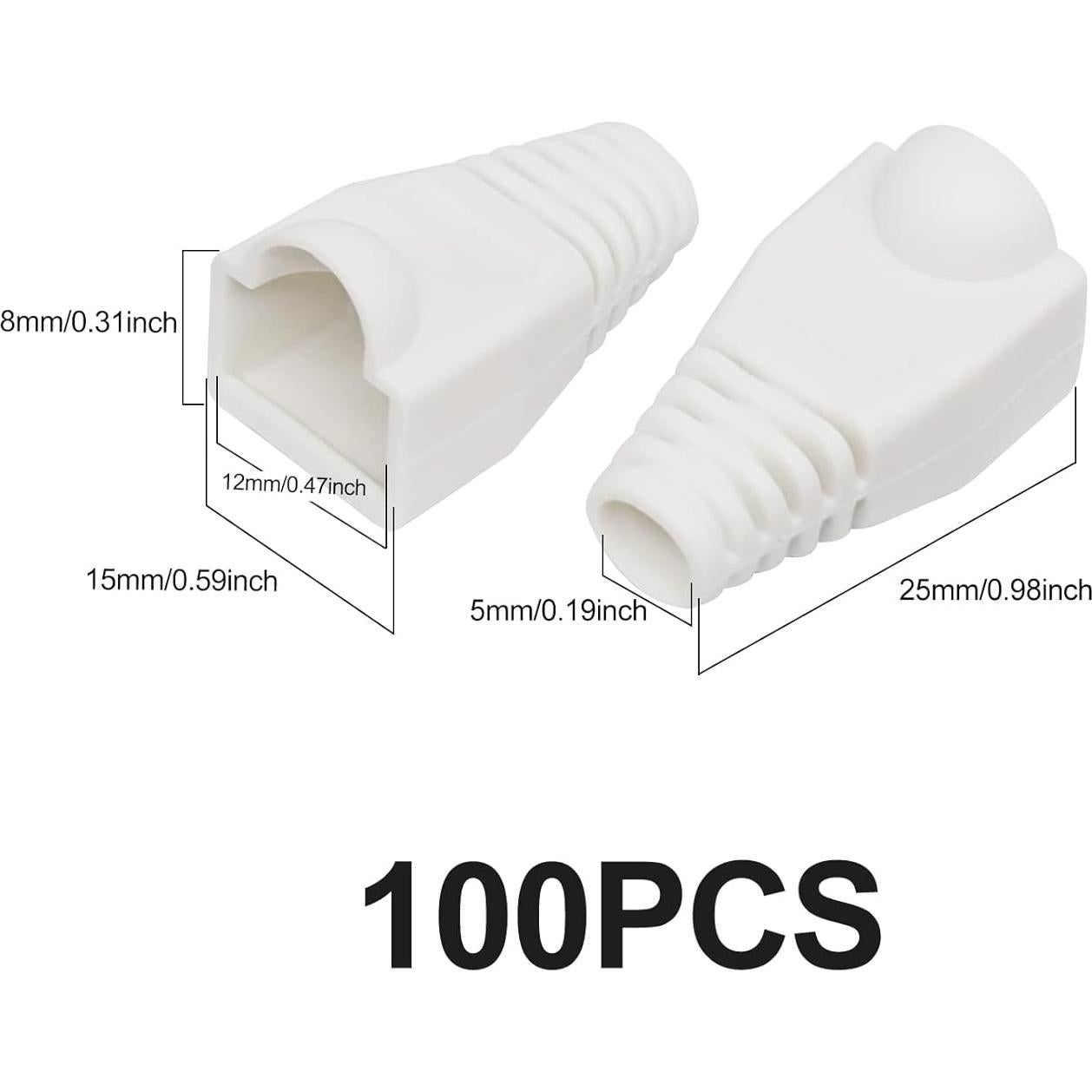 Cubiertas de botas RJ45 YIOVVOM 100 Pcs para cables Ethernet