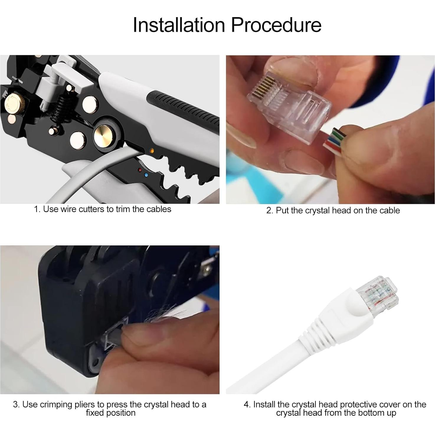 Cubiertas de botas RJ45 YIOVVOM 100 Pcs para cables Ethernet