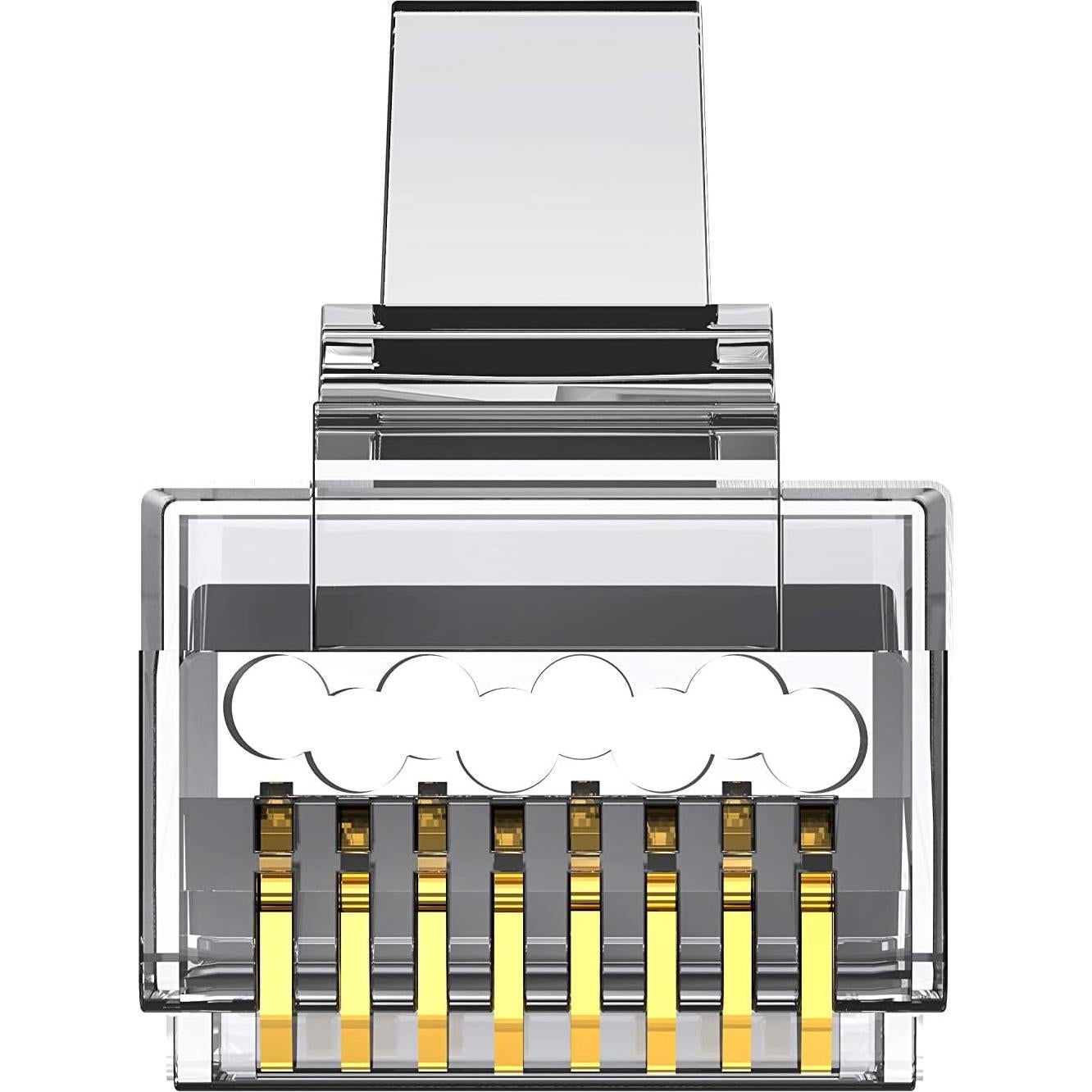 Conectores RJ45 Cat6 Platinum Connect 100 Piezas Baño Oro
