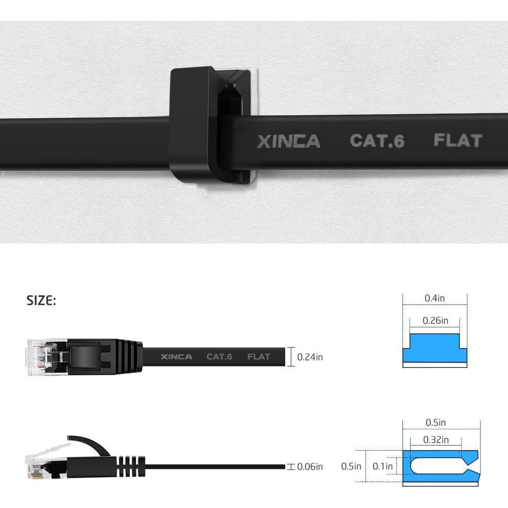 Cable Ethernet Cat6 XINCA 15.24 m Negro Plano 1 Gbps