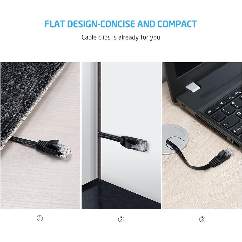 Cable Ethernet Cat6 XINCA 15.24 m Negro Plano 1 Gbps