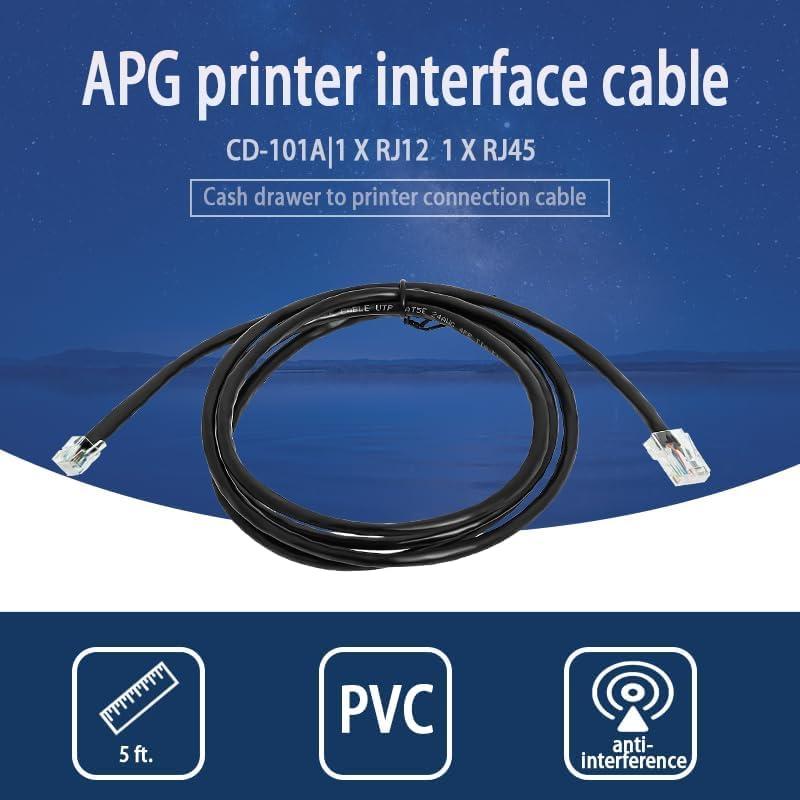 Cable de Interfaz de Impresora APG CD-101A RJ12/RJ45 1.52m