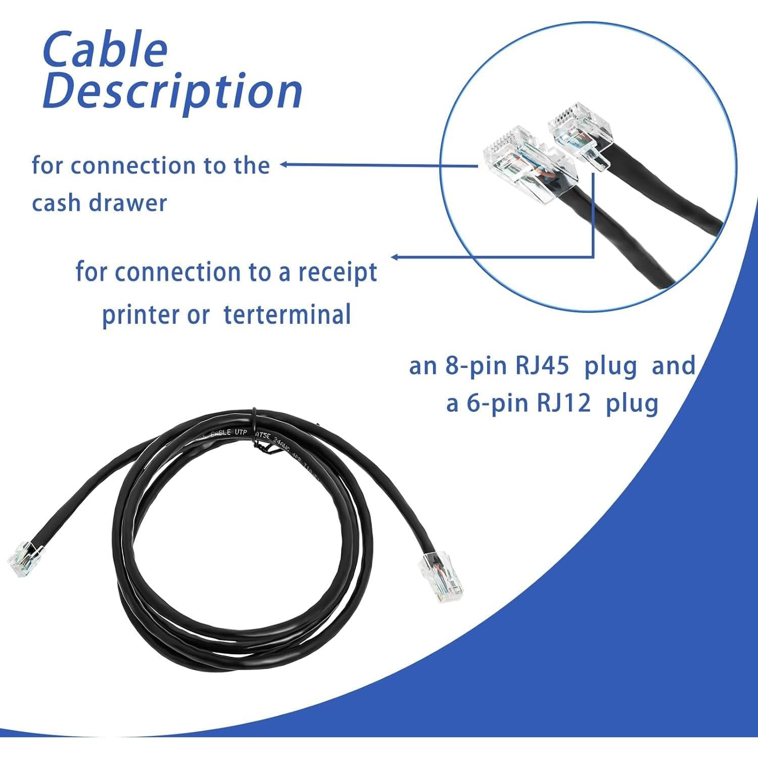 Cable de Interfaz de Impresora APG CD-101A RJ12/RJ45 1.52m