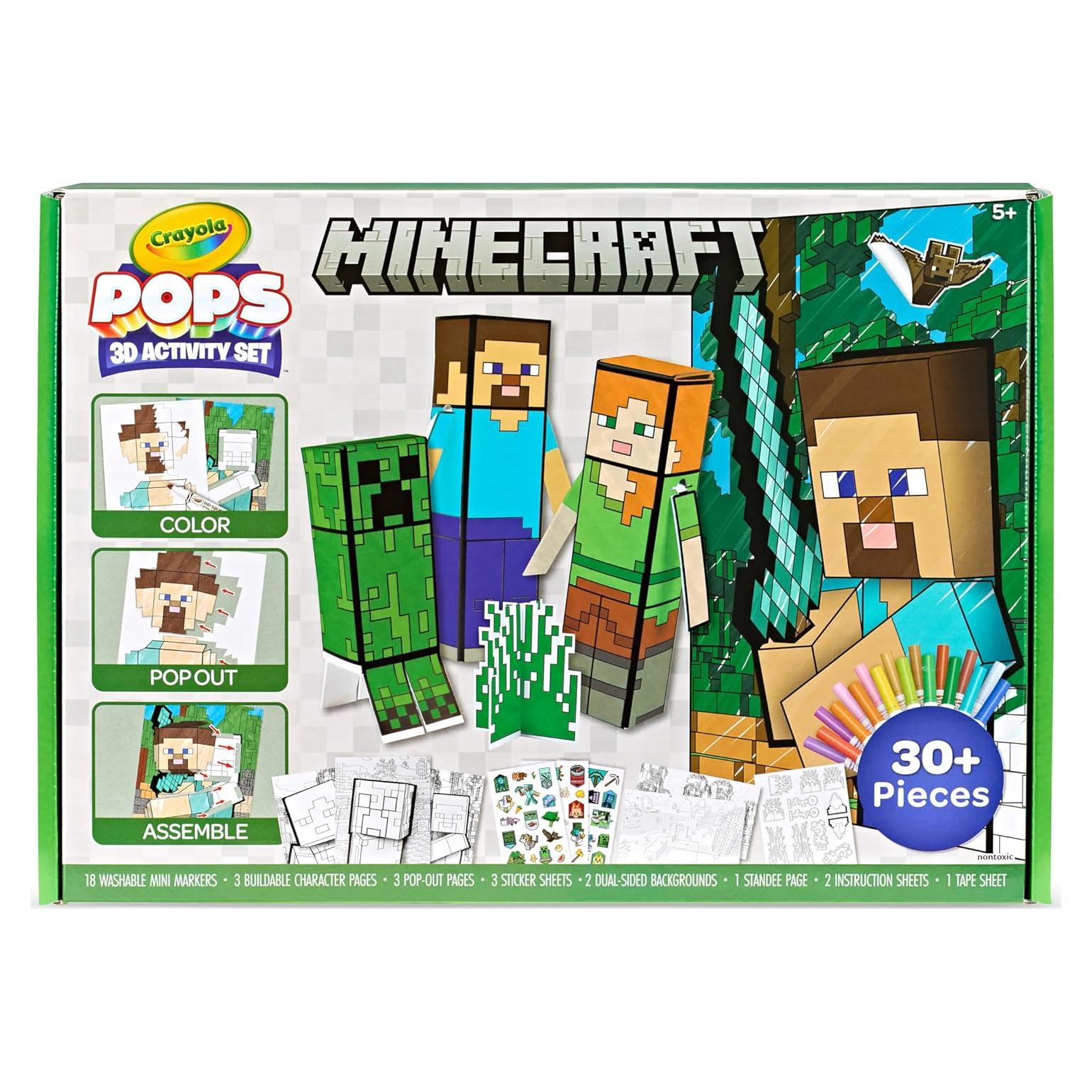 Set de Arte 3D Crayola Minecraft para Colorear y Jugar
