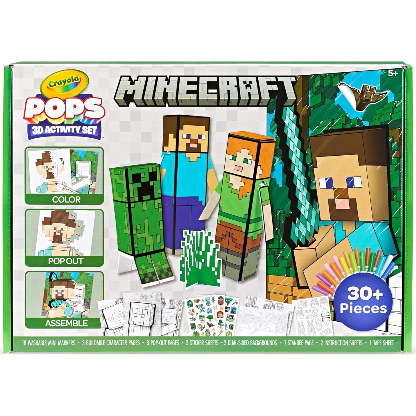 Set de Arte 3D Crayola Minecraft para Colorear y Jugar