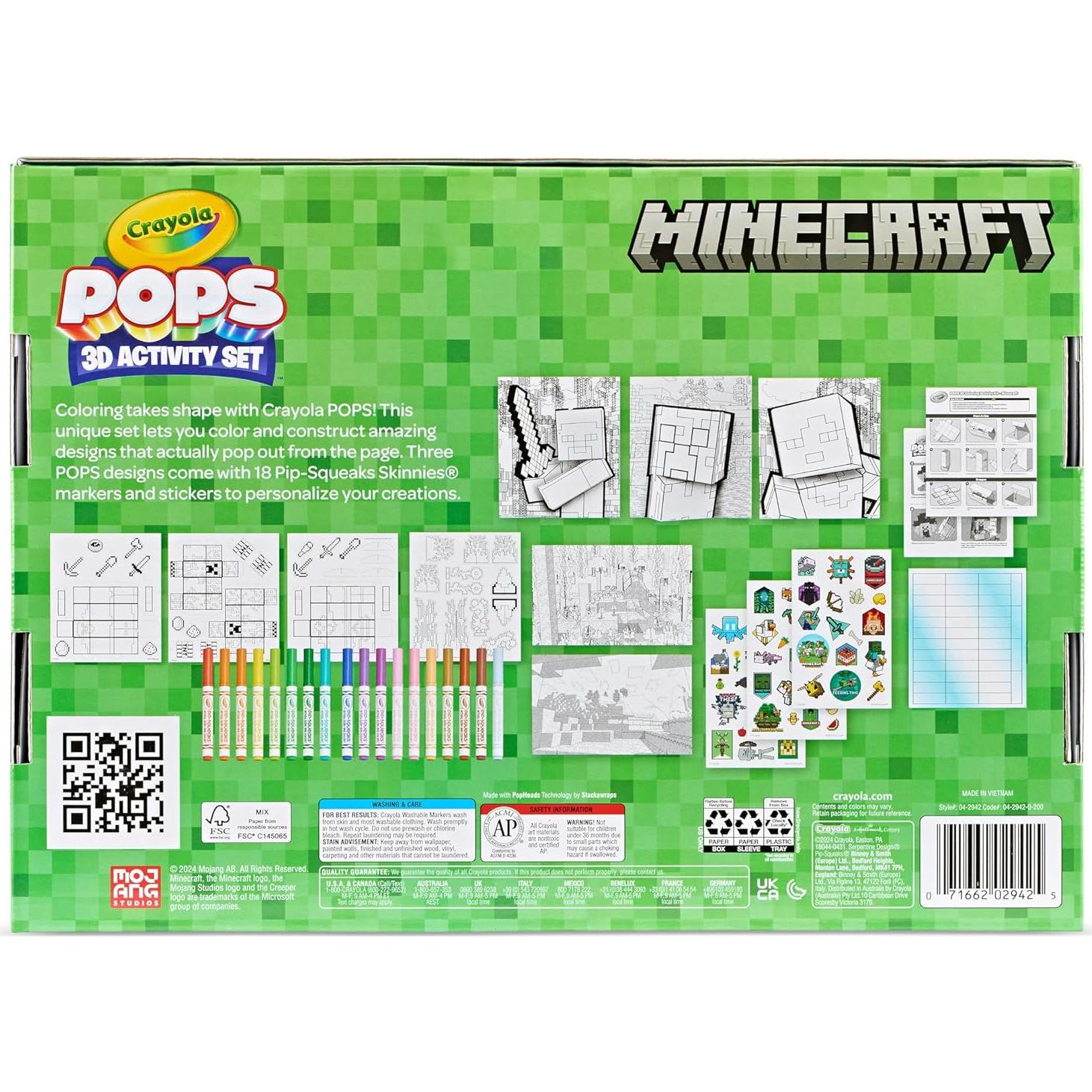 Set de Arte 3D Crayola Minecraft para Colorear y Jugar