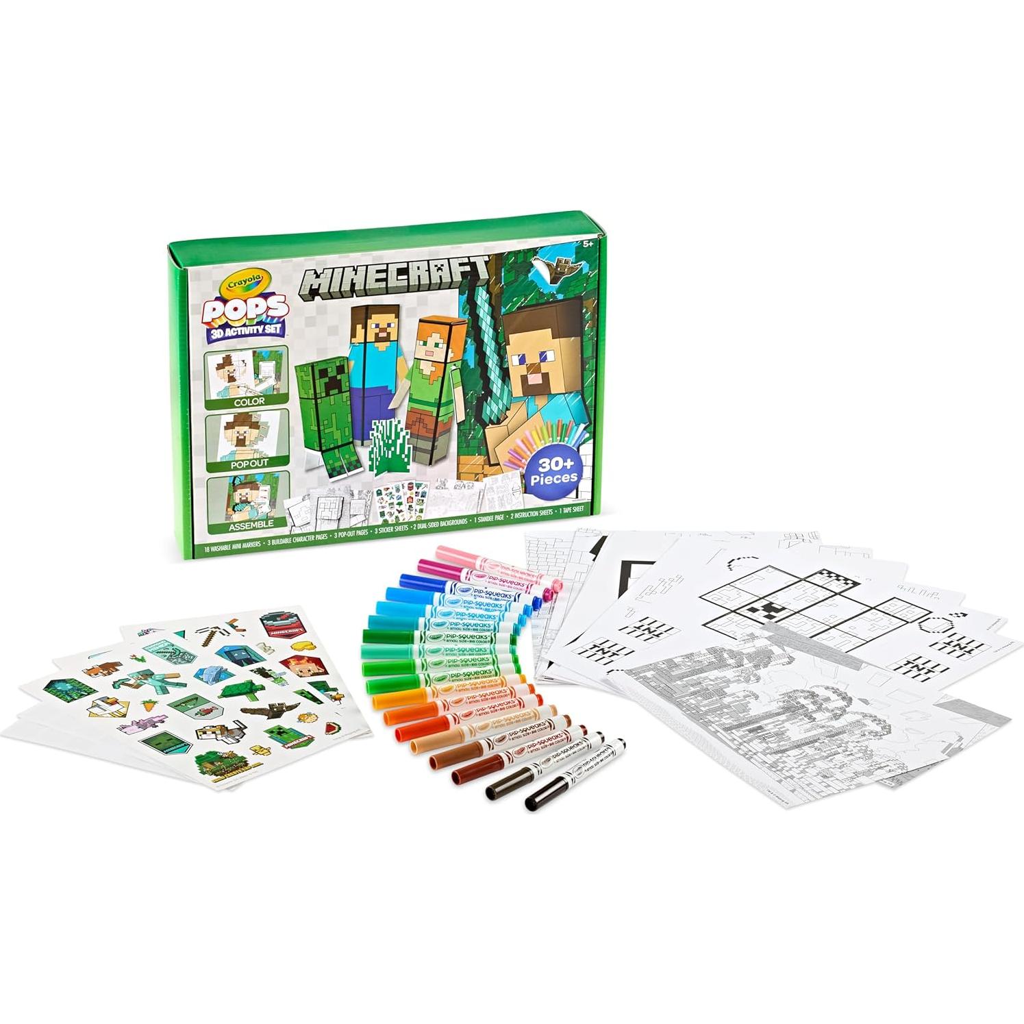 Set de Arte 3D Crayola Minecraft para Colorear y Jugar