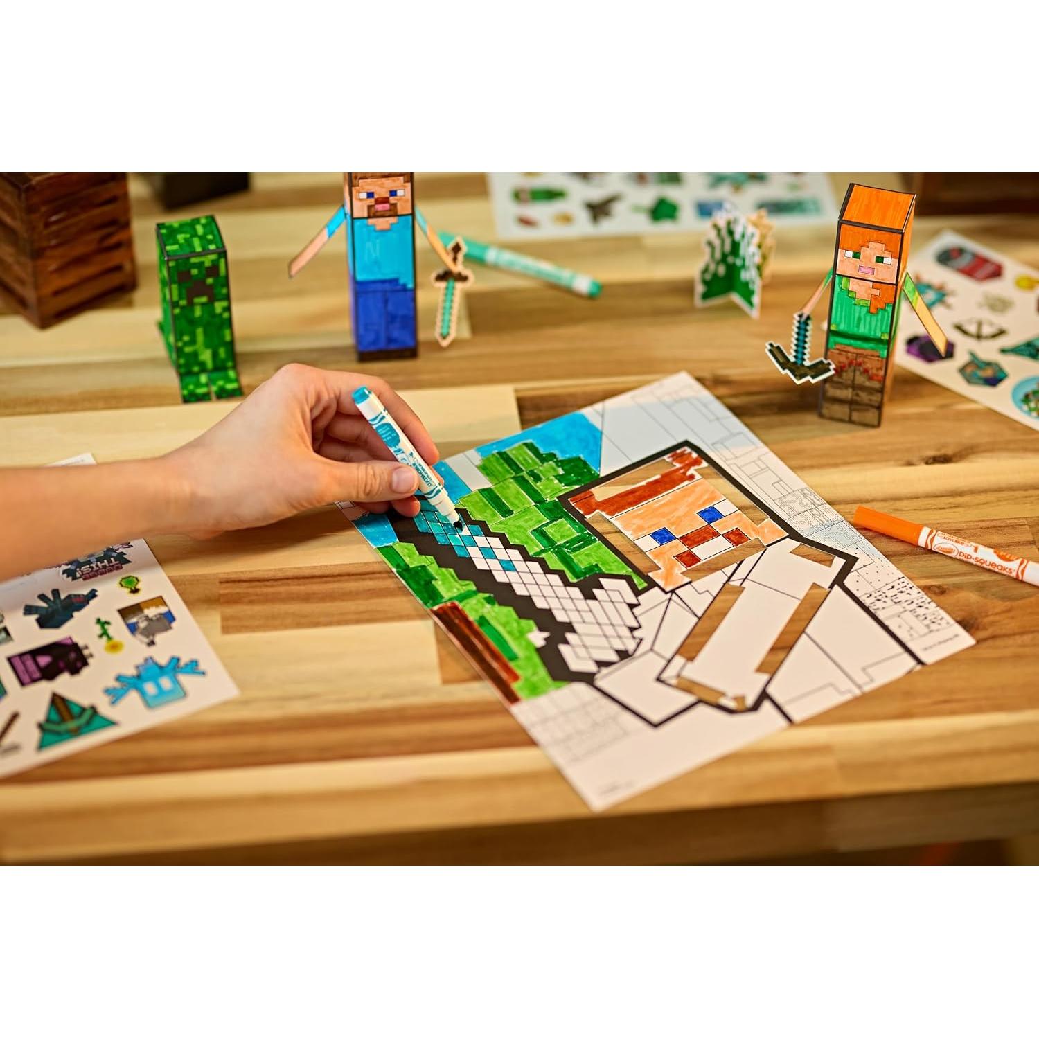Set de Arte 3D Crayola Minecraft para Colorear y Jugar