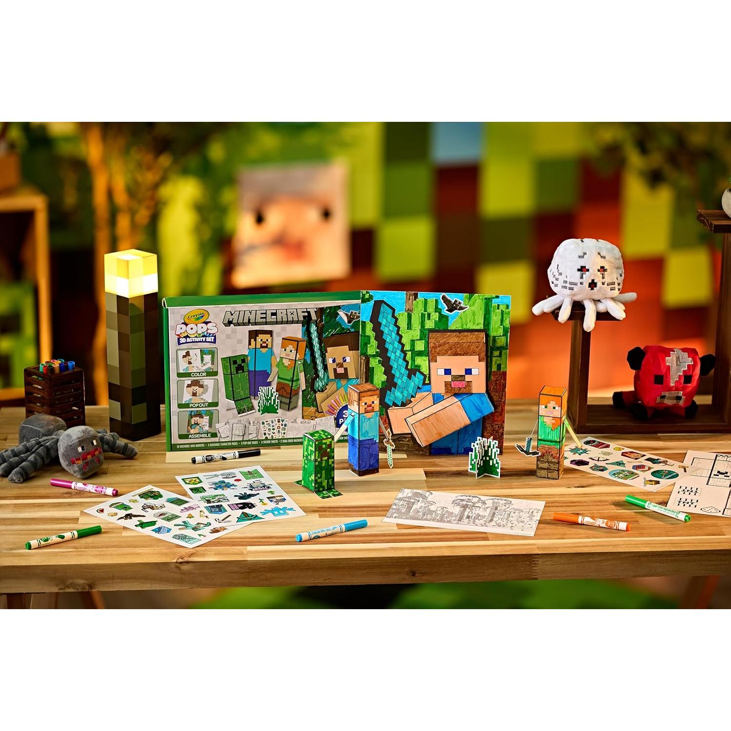 Set de Arte 3D Crayola Minecraft para Colorear y Jugar