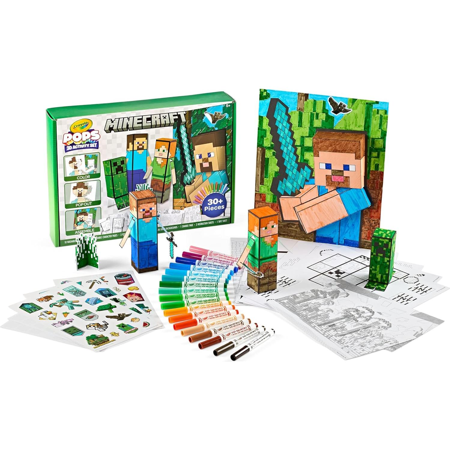 Set de Arte 3D Crayola Minecraft para Colorear y Jugar