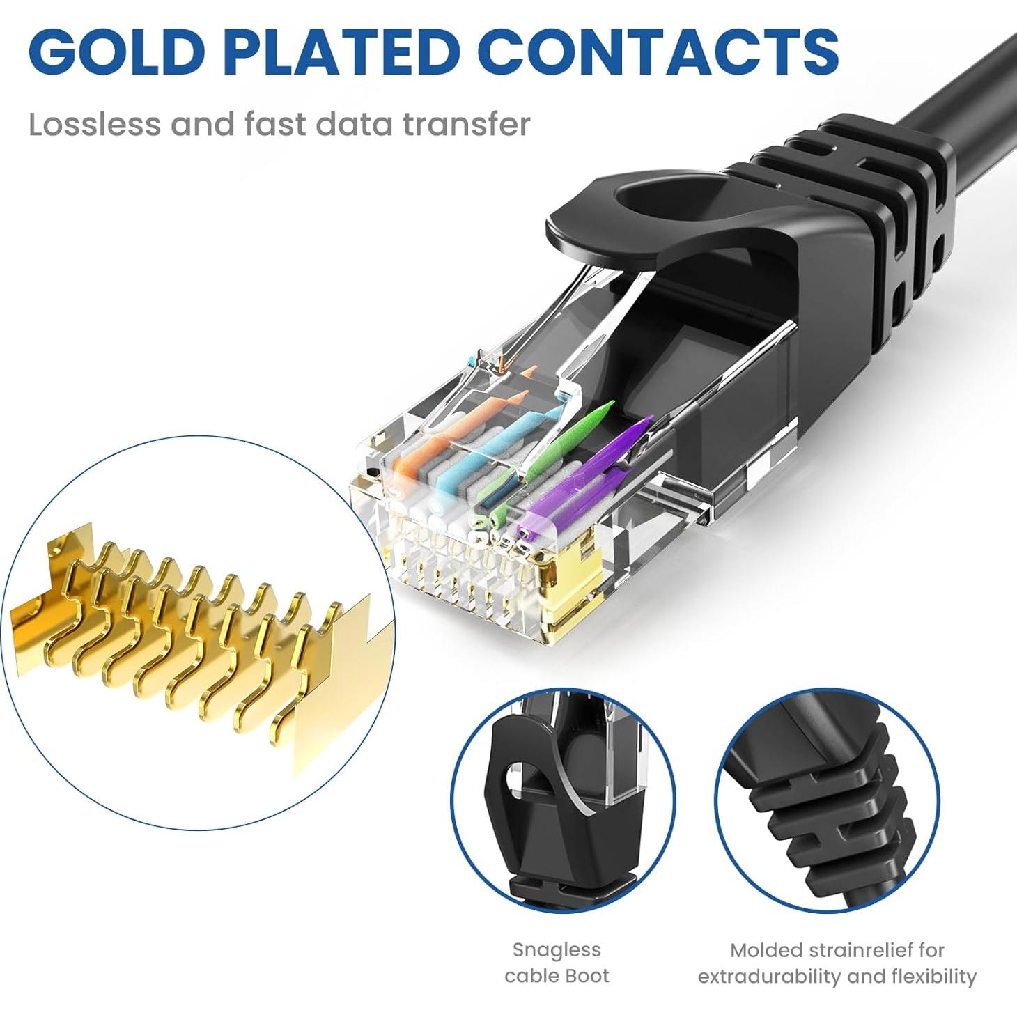 Cable Ethernet Cat 6 22.86 m Ultra Clarity - 10Gbps Negro