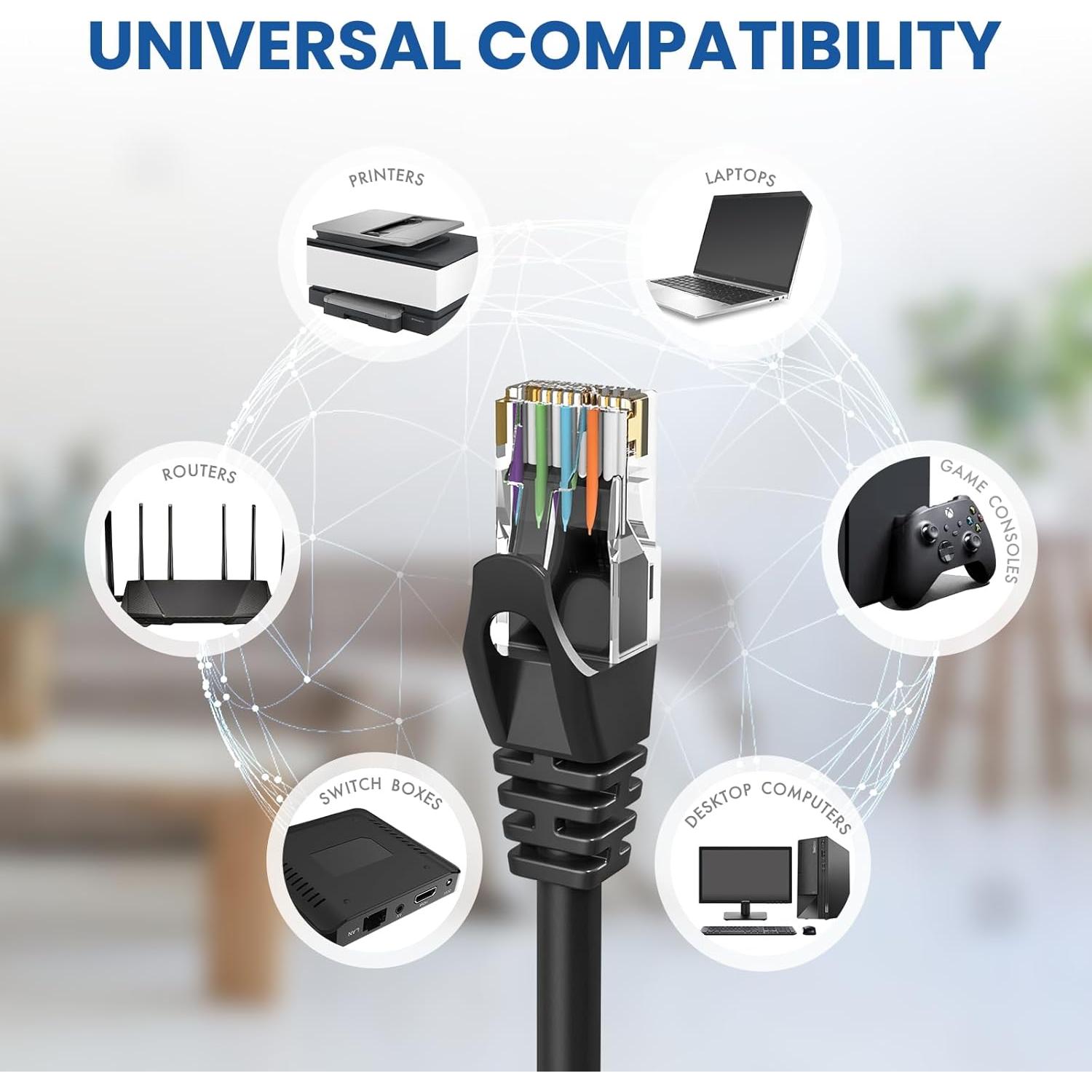 Cable Ethernet Cat 6 22.86 m Ultra Clarity - 10Gbps Negro