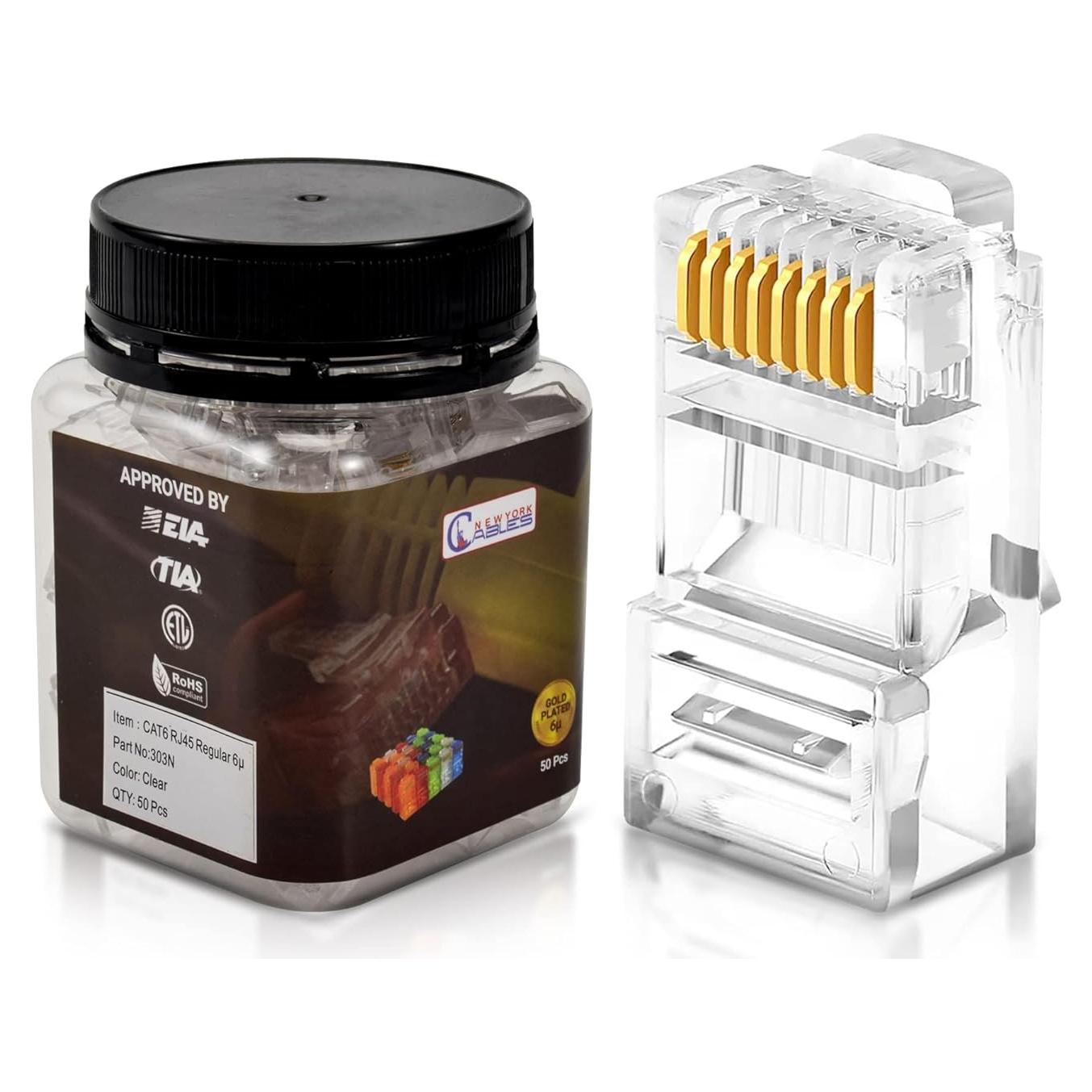 Conectores RJ45 Cat6 NewYork Cables - Paquete de 50 Unidades