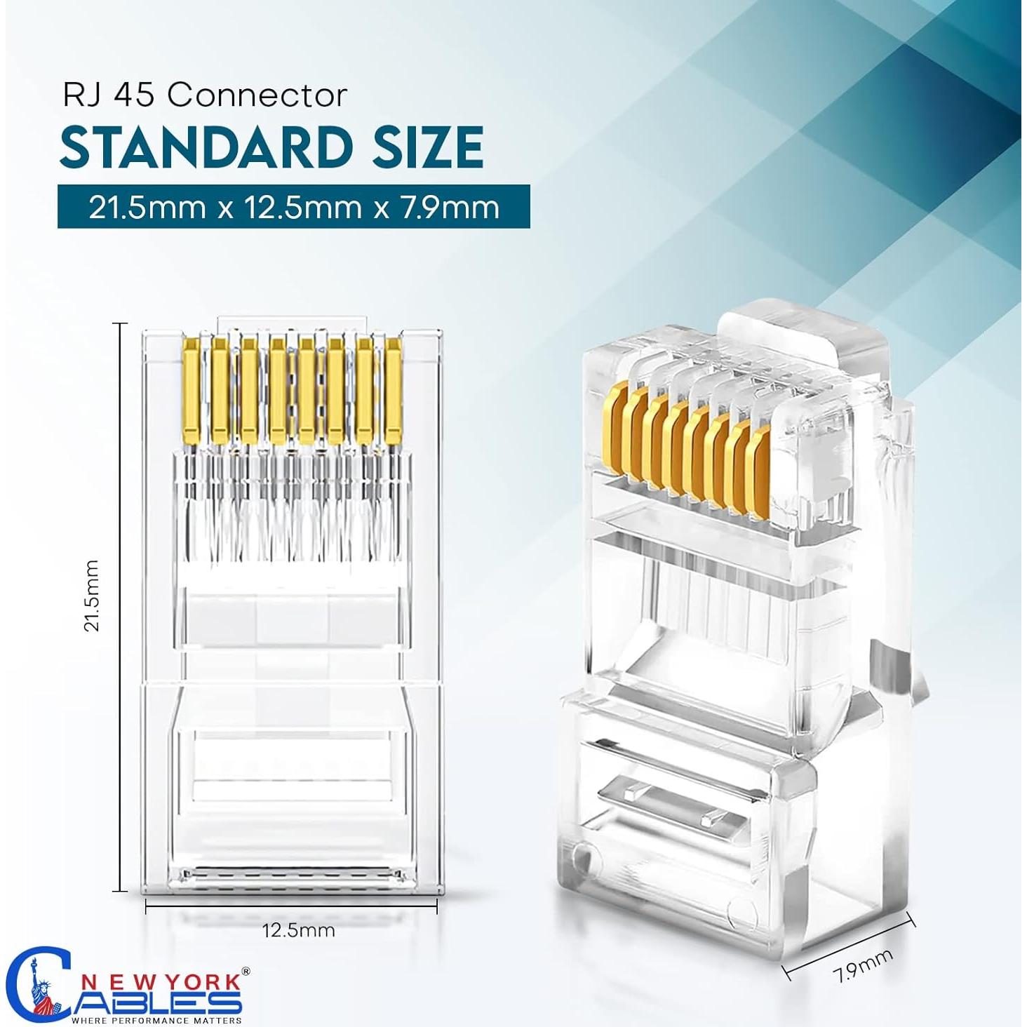 Conectores RJ45 Cat6 NewYork Cables - Paquete de 50 Unidades