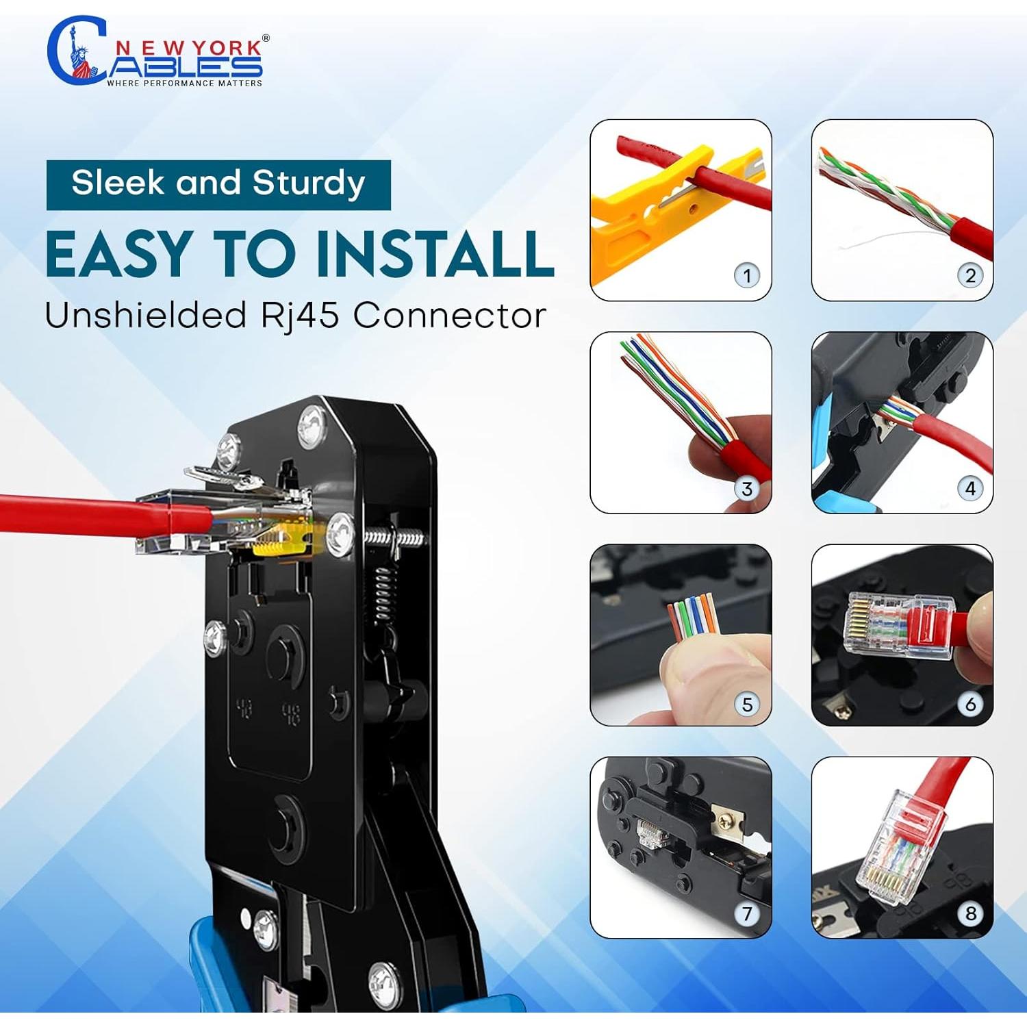 Conectores RJ45 Cat6 NewYork Cables - Paquete de 50 Unidades