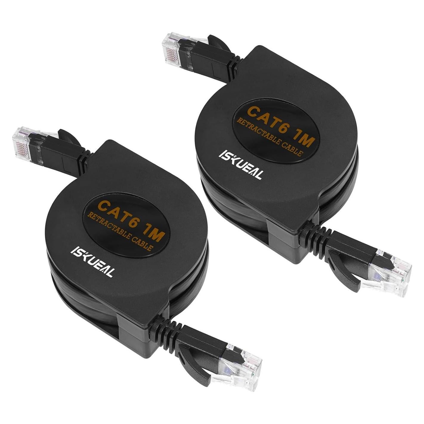 Cable Ethernet Retráctil Iskueal 1m Cat6 RJ45 Alta Velocidad