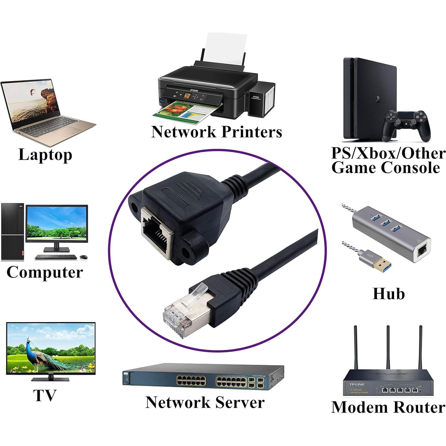 Cable de red Ethernet Cat 6 AAOTOKK 1M RJ45 macho a hembra