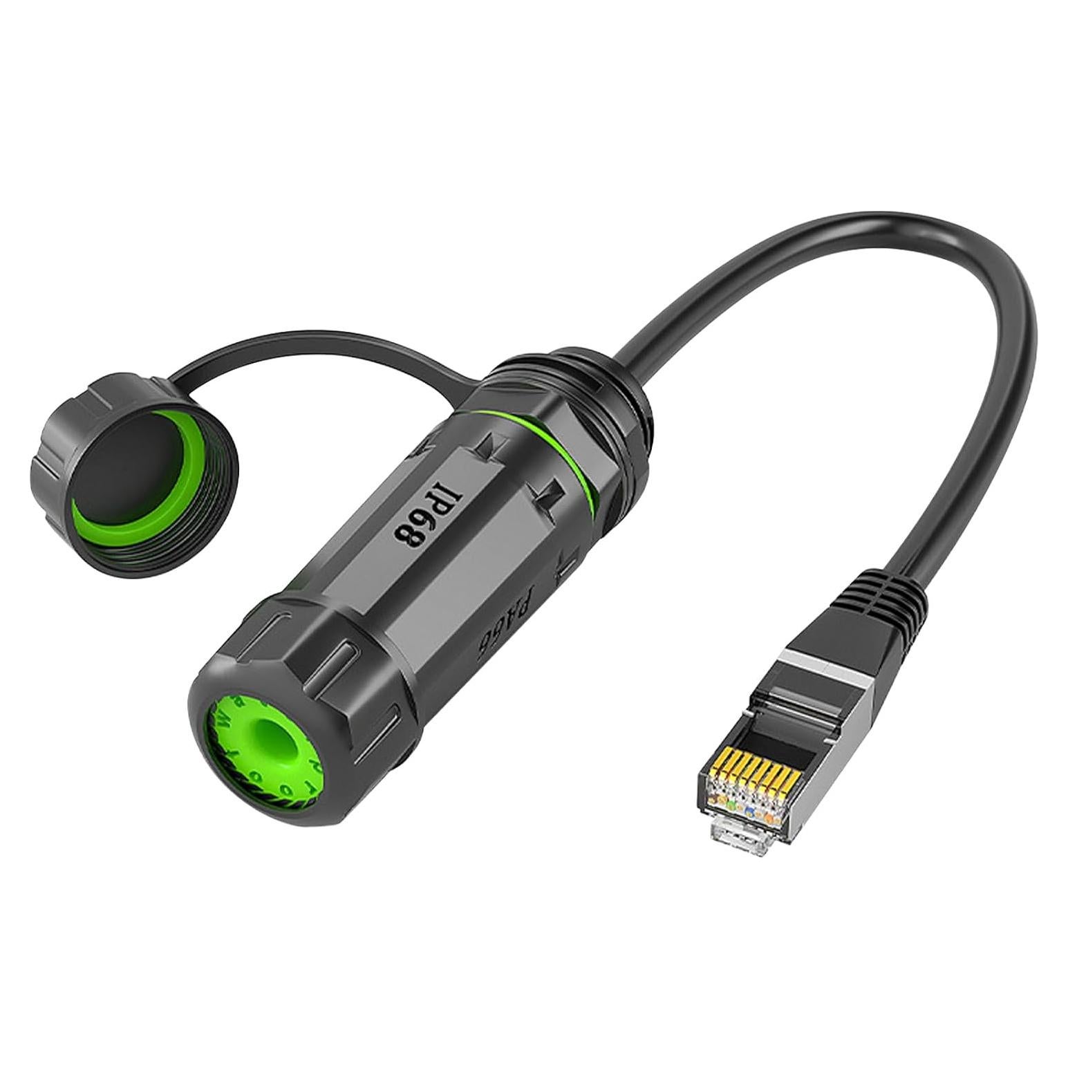 Conector RJ45 Danfetsoy IP68 a Prueba de Agua 25cm Cat6