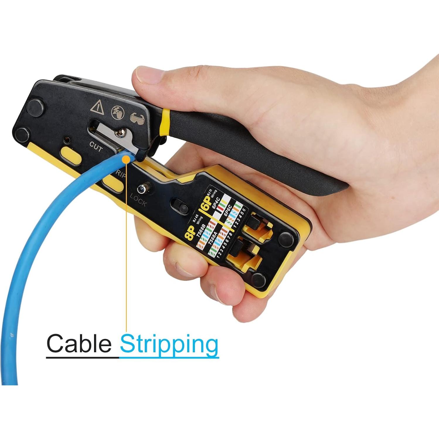 Kit de Crimpado RJ45 Pass Through Solsop con Probador de Cable
