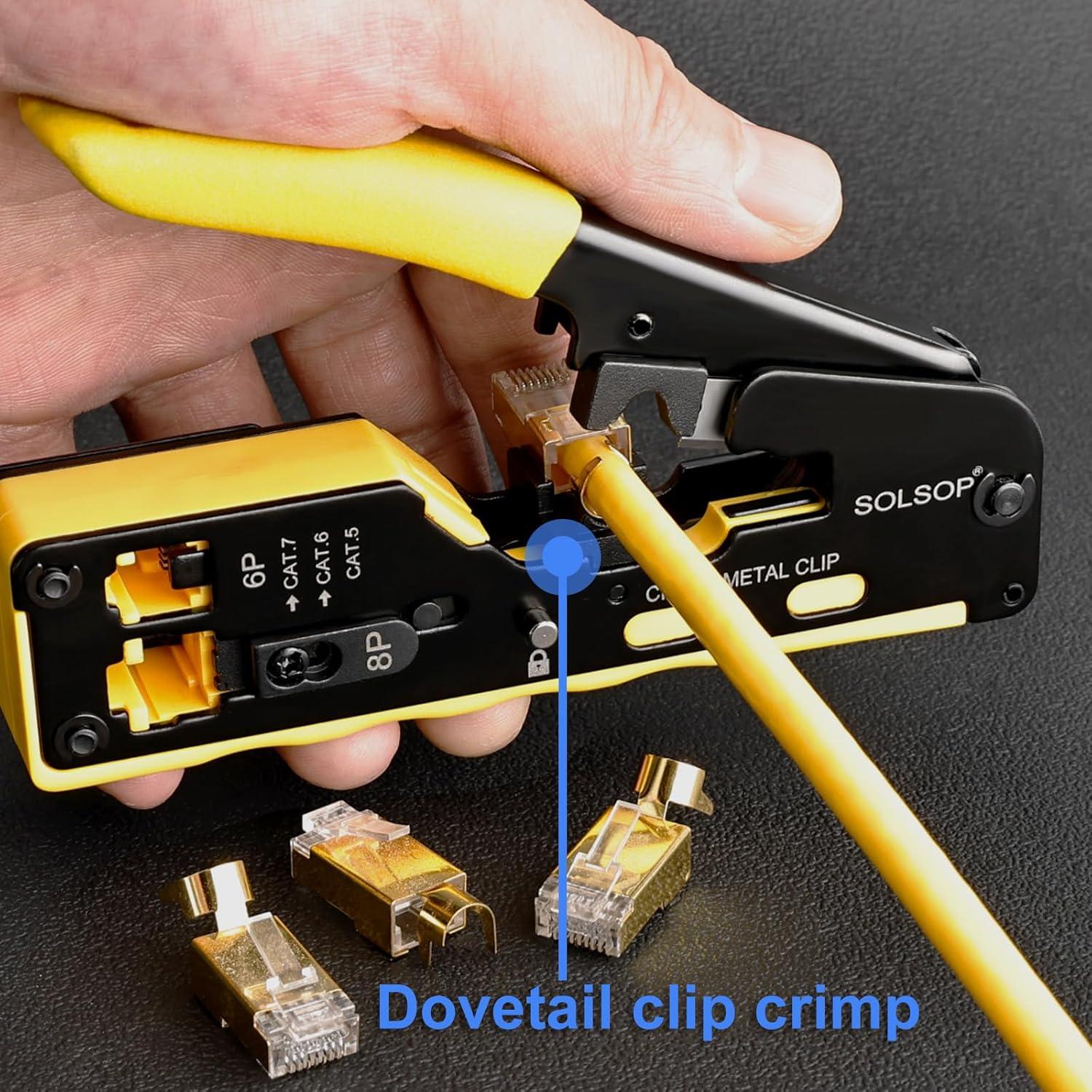 Kit de Crimpado RJ45 Solsop con Probador y 100 Conectores