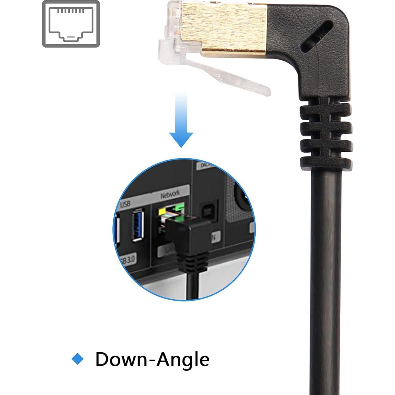 Cable Ethernet Cat8 SinLoon 0.5M 40Gbps 2000Mhz Ángulo 90°