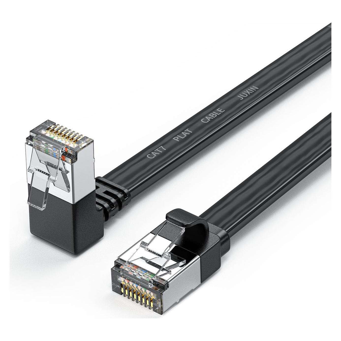 Cable Ethernet Cat7 JUXIN 6.1m Ángulo Recto 270° 10Gbps
