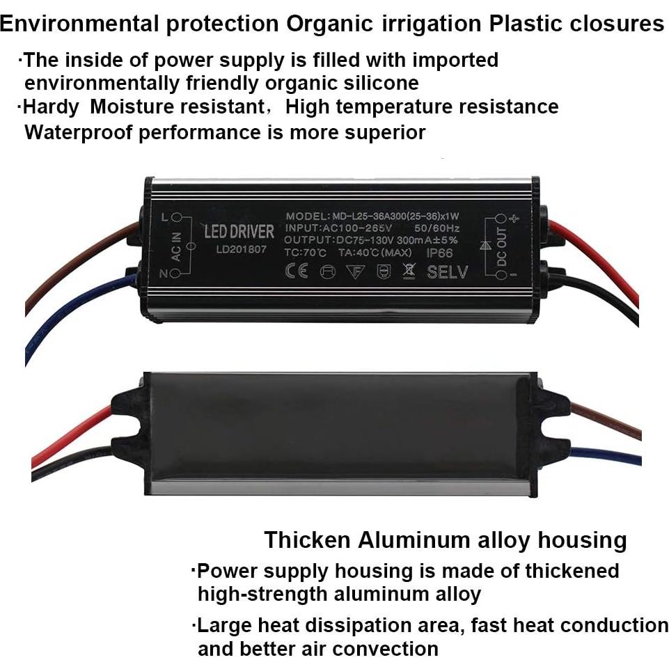 Driver LED a Prueba de Agua Fankerba 300mA 75-130V
