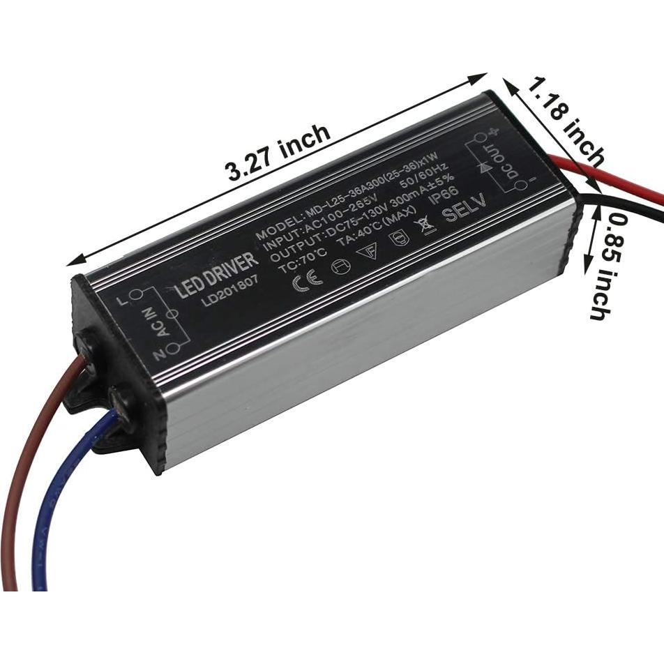 Driver LED a Prueba de Agua Fankerba 300mA 75-130V