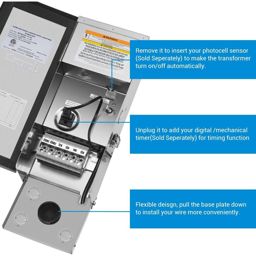 Transformador Bajo Voltaje DEWENWILS 200W 120V a 12V-15V