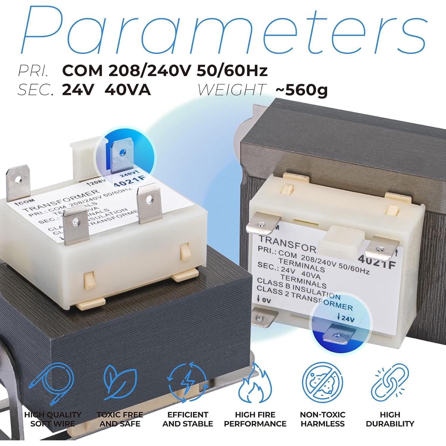 Transformador de Horno 24V ANTOBLE 40VA Compatible Goodman