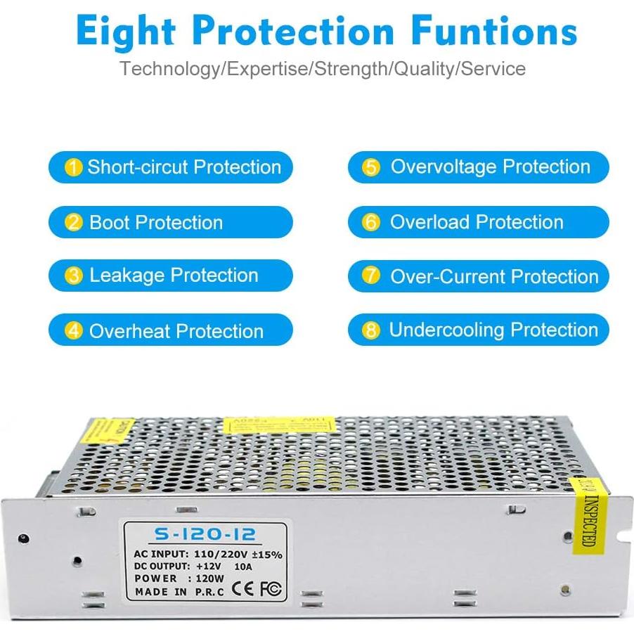 Fuente de Alimentación 12V 10A 120W inShareplus Regulada